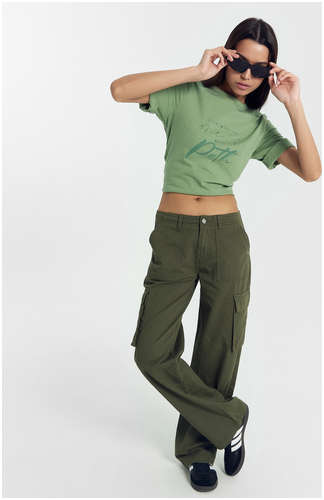 Футболка женская зеленая с печатью Mark Formelle / 103196867 - вид 2