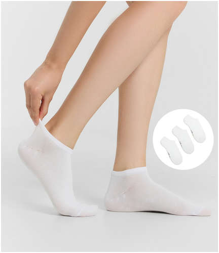 Носки женские белые в наборе, 3 шт Mark Formelle 103240905