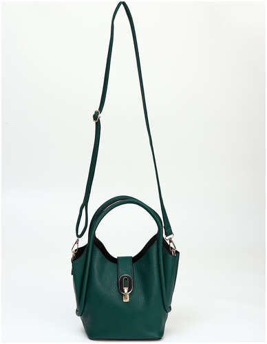 Сумка женская тоут на застежке, цвет темно-зеленый 103217944