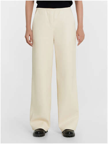 Брюки кожаные женские кремовые Mark Formelle / 103226190 - вид 2