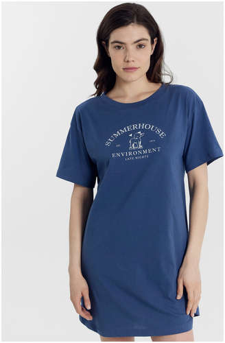 Сорочка ночная женская серая с печатью Mark Formelle / 103188108 - вид 2