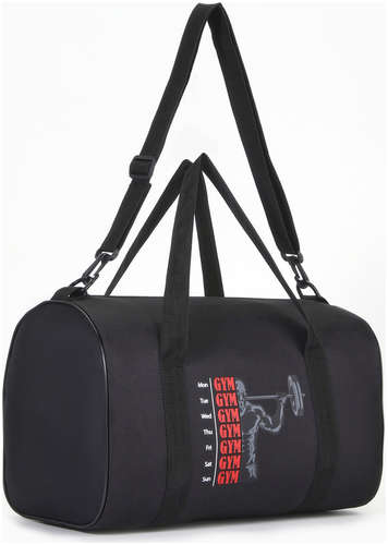 Сумка дорожная на молнии textura, с подкладкой, длинный ремень, маленький размер, черная 103223034