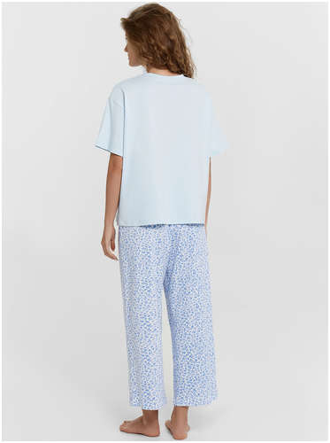 Комплект домашний женский голубой с принтом и надписью Mark Formelle / 103240770 - вид 2