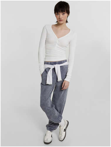 Брюки женские серые с обработкой эйсид Mark Formelle / 103230686 - вид 2