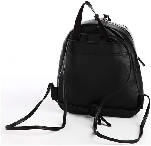 Мини-рюкзак женский из искусственной кожи на молнии, цвет черный / 103156135 - вид 2