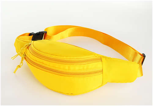 Поясная сумка на молнии, 2 кармана, цвет желтый / 103178095