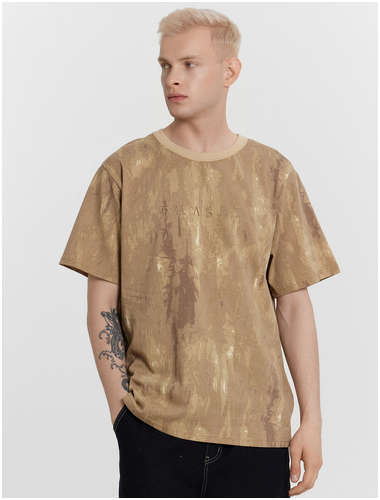 Футболка мужская бежевая с вышивкой Mark Formelle / 103235039 - вид 2