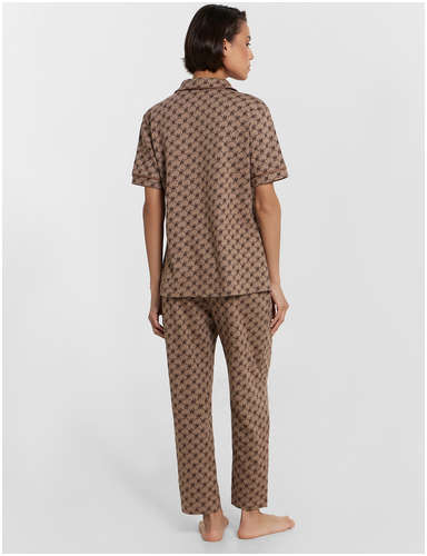 Комплект женский домашний коричневый с принтом в виде монограммой mf Mark Formelle / 103233594 - вид 2