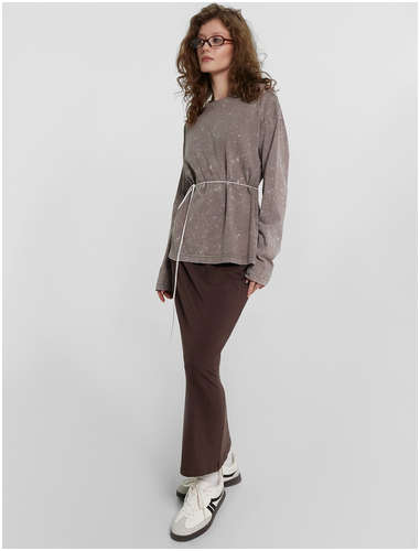 Джемпер женский коричневый с обработкой эйсид Mark Formelle / 103224261 - вид 2