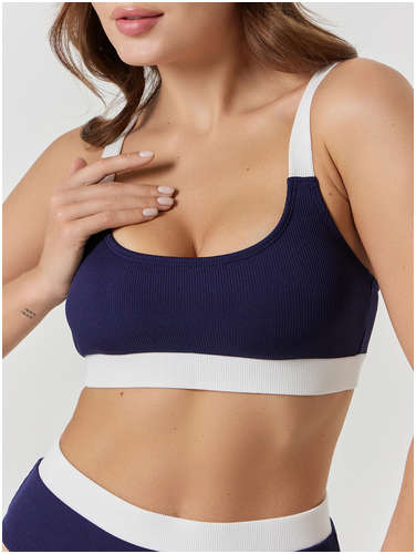 Купальник женский раздельный синий в рубчик Mark Formelle / 103235403 - вид 2