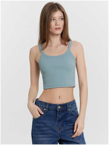 Топ женский голубой в рубчик Mark Formelle / 103234803 - вид 2