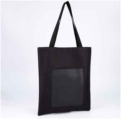 Сумка-шопер с карманом, черный цвет, 40 х 35 см NAZAMOK 10330078