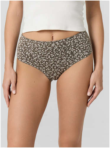 Трусы макси женские хаки с цветочным принтом Mark Formelle / 103239142 - вид 2