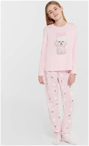 Пижама для девочек розовая с принтом Mark Formelle / 103218681 - вид 2
