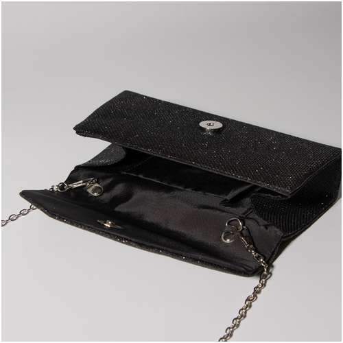 Сумка-клатч на магните, длинная цепь, цвет черный / 103130022 - вид 2