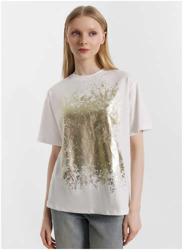 Футболка женская белая с золотистой отделкой Mark Formelle / 103226208 - вид 2