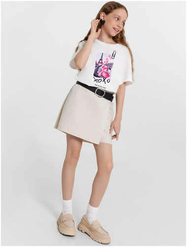 Шорты-юбка для девочек бежевые Mark Formelle 103234345