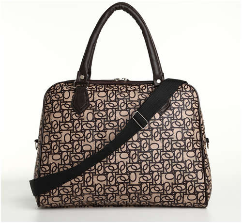 Сумка дорожная на молнии, коричневая / 103206093 - вид 2