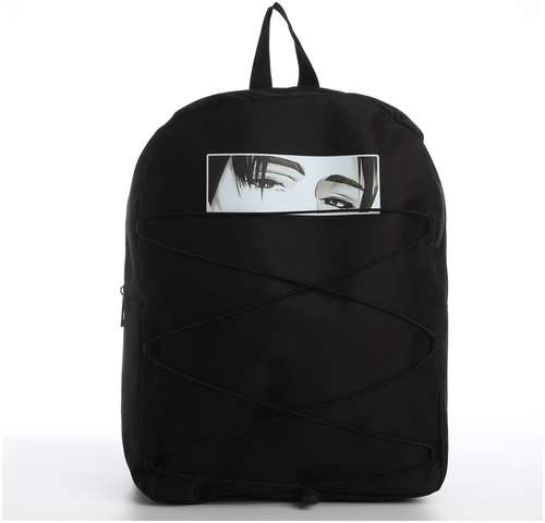 Рюкзак текстильный со шнуровкой аниме, 38х29х11 см, черный NAZAMOK / 103165294 - вид 2