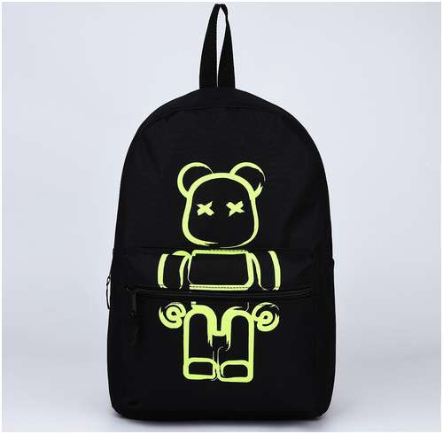 Рюкзак молодежный teddy, 29х12х37, отд на молнии, н/карман, черный NAZAMOK / 103150030