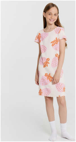 Сорочка ночная для девочек розовая с принтом Mark Formelle 103238595