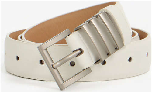 Ремень женский, ширина 2.8 см, пряжка металл, белый / 103241503 - вид 2