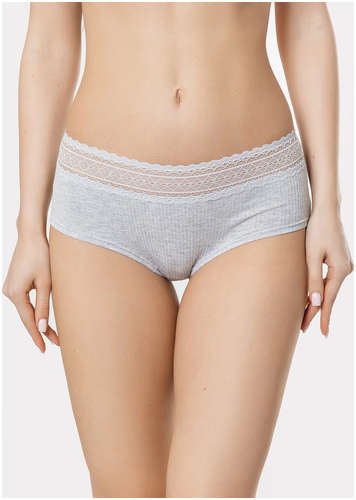 Трусы женские макси в сером цвете с кружевной деталью Mark Formelle 103235253