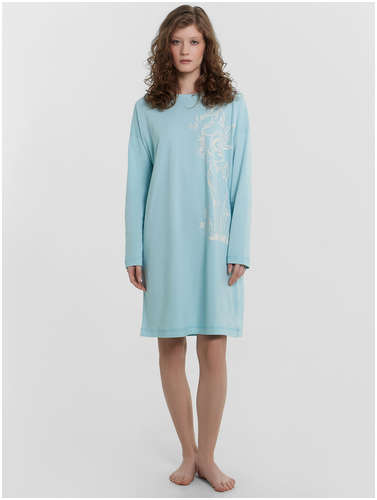 Сорочка ночная женская голубая с принтом Mark Formelle / 103221919 - вид 2