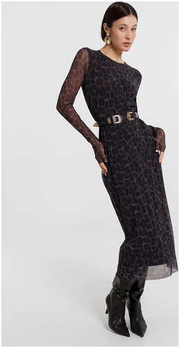 Платье женское серое с леопардовым принтом Mark Formelle / 103224639 - вид 2