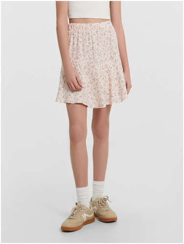 Шорты юбка для девочек розовые с цветочным принтом Mark Formelle / 103227373 - вид 2