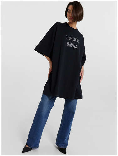 Футболка mark formelle x ольга бузова черная с надписью из страз / 103233582 - вид 2