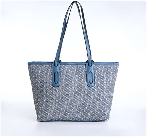 Сумка женская на молнии, средний размер, цвет голубой 103211797