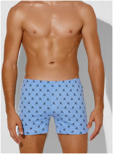 Трусы шорты мужские голубые с принтом Mark Formelle 103237287