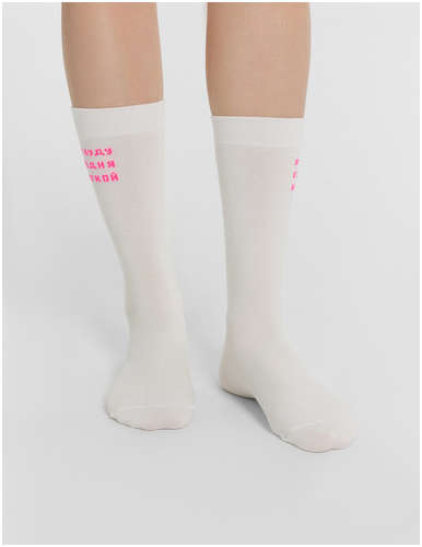 Носки mark formelle x ольга бузова белые с надписью / 103230693 - вид 2