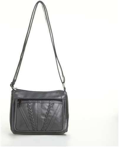 Сумка женская на молнии, цвет серый 103198428