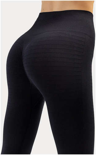 Легинсы женские спортивные с высокой талией в черном цвете Mark Formelle / 103166941