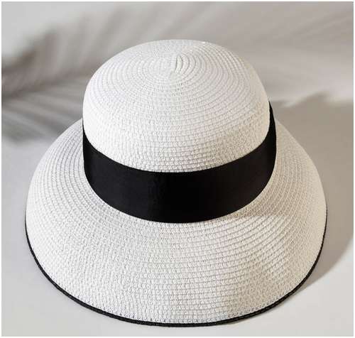 Шляпа женская с лентой minaku цвет белый, р-р 56-58 103159692