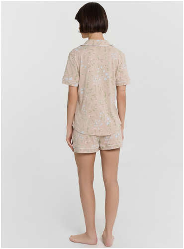 Комплект домашний женский бежевый с цветочным принтом Mark Formelle / 103239339 - вид 2