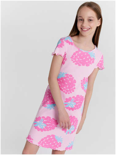 Сорочка ночная для девочек розовая с принтом Mark Formelle 103233970
