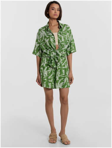 Шорты женские зеленые с принтом Mark Formelle 103238587