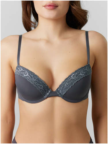Бюстгальтер женский серый с кружевом Mark Formelle 103225855