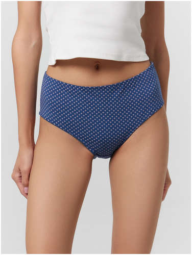 Трусы женские высокие синие с принтом Mark Formelle / 103216325 - вид 2