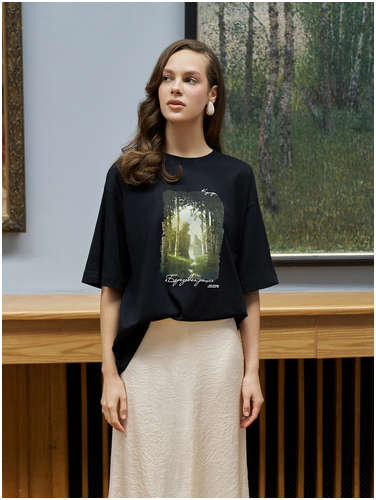 Футболка женская черная с принтом Mark Formelle 103238895