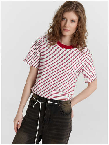 Футболка женская в красную полоску Mark Formelle 103232938