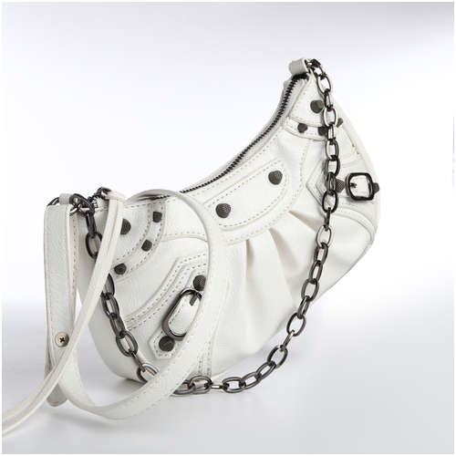 Сумка женская на молнии, цвет белый / 103174312 - вид 2