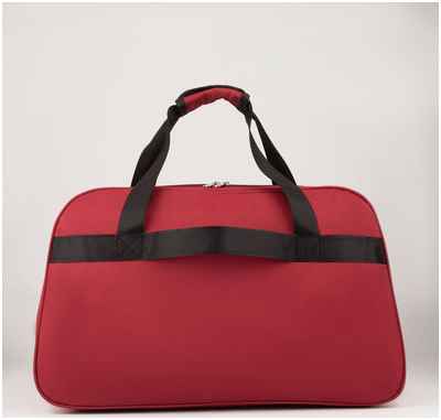 Сумка дорожная на молнии, 2 наружных кармана, держатель для чемодана, длинный ремень, цвет бордовый / 10345054 - вид 2