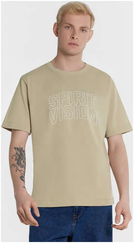 Мужская футболка бежевая с надписью Mark Formelle / 103220837 - вид 2