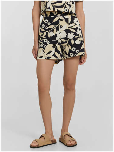 Шорты женские черные с цветочным принтом Mark Formelle / 103235030 - вид 2