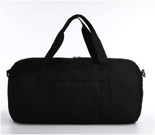 Сумка дорожная на молнии, наружный карман, держатель для чемодана, длинный ремень, цвет черный / 103156992 - вид 2