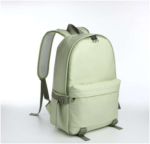 Рюкзак молодежный на молнии, 3 кармана, цвет зеленый / 103179286